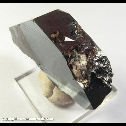 Mineral Specimen: Xenotime on Hematite with Rutile from Novo Horizonte, Bahia, Brazil Mineral Specimen: Xenotime on Hematite with Rutile from Novo Horizonte, Bahia, Brazil