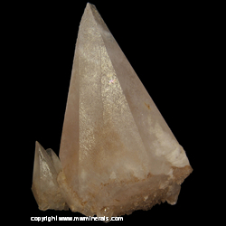 Mineral Specimen: Fluorescent Calcite with Quartz Floater from 2nd Sovetskii Mine (Vtoroi Sovietskiy Mine), Dal'negorsk , Primorskiy Kray, Far-Eastern Region, Russia Mineral Specimen: Fluorescent Calcite with Quartz Floater from 2nd Sovetskii Mine (Vtoroi Sovietskiy Mine), Dal'negorsk , Primorskiy Kray, Far-Eastern Region, Russia