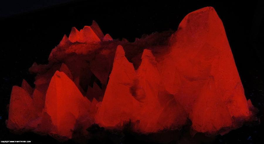 Fluorescent Mineral Specimen: Multi Generational Calcite from Bor Pit (Boron Pit), Dal'negorsk B deposit, Dal'negorsk, Primorskiy Kray, Far-Eastern Region, Russia