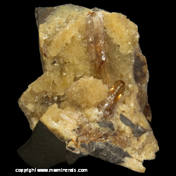 Mineral Specimen: Barite on Calcite (both fluorescent) from 21st Street, Colorado Springs, El Paso Co., Colorado Mineral Specimen: Barite on Calcite (both fluorescent) from 21st Street, Colorado Springs, El Paso Co., Colorado