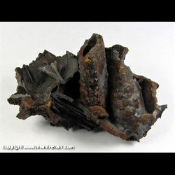 Mineral Specimen: Goethite Pseudomorph after Selenite with Calcite Crystals from Santa Eulalia District, Mun. de Aquiles Serdan, Chihuahua, Mexico Mineral Specimen: Goethite Pseudomorph after Selenite with Calcite Crystals from Santa Eulalia District, Mun. de Aquiles Serdan, Chihuahua, Mexico