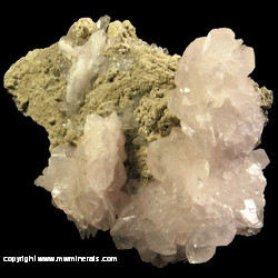 Mineral Specimen: Manganoan Calcite with Quartz from 2nd Sovetskii Mine (Vtoroi Sovietskiy Mine), Dal'negorsk , Primorskiy Kray, Far-Eastern Region, Russia Mineral Specimen: Manganoan Calcite with Quartz from 2nd Sovetskii Mine (Vtoroi Sovietskiy Mine), Dal'negorsk , Primorskiy Kray, Far-Eastern Region, Russia