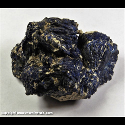 Minerals Specimen: Azurite variety: Chessylite from Chessy copper mines, Chessy-les-Mines, Villefranche, Rhone, Auvergne-Rhone-Alpes, France