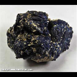 Mineral Specimen: Azurite variety: Chessylite from Chessy copper mines, Chessy-les-Mines, Villefranche, Rhone, Auvergne-Rhone-Alpes, France