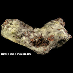 Mineral Specimen: Copper, Quartz, Epidote, Copper Included in Quartz from Centennial Mine, Centennial, Houghton Co., Michigan Mineral Specimen: Copper, Quartz, Epidote, Copper Included in Quartz from Centennial Mine, Centennial, Houghton Co., Michigan