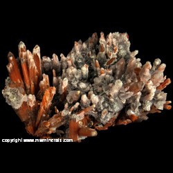 Mineral Specimen: Red Quartz Partially Coated with Secondary Quartz with Unidentified Dark Inclusions from 2nd Sovetskii Mine (Vtoroi Sovietskiy Mine), Dal'negorsk , Primorskiy Kray, Far-Eastern Region, Russia
