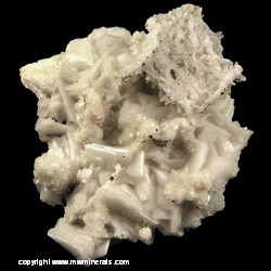 Minerals Specimen: K-Feldspar variety: Valencianite with Quartz Pseudomorph after Calcite from Mina Valencia, Guanajuato, Mexico
