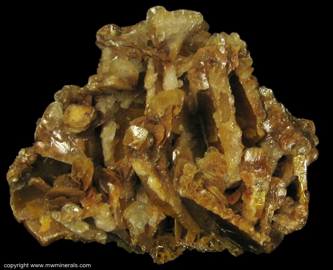 Mineral Specimen: Calcite on Wulfenite from Defiance Mine, Gleeson, Dragoon Mts, Cochise Co., Arizona, USA