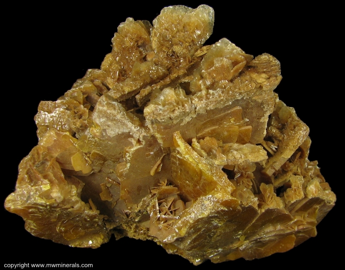 Mineral Specimen: Calcite on Wulfenite from Defiance Mine, Gleeson, Dragoon Mts, Cochise Co., Arizona, USA