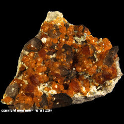 Mineral Specimen: Spessartine Garnet, Smoky Quartz, Microcline, Muscovite from Tongbei, Fujian, China Mineral Specimen: Spessartine Garnet, Smoky Quartz, Microcline, Muscovite from Tongbei, Fujian, China