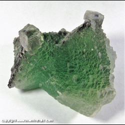 Mineral Specimen: Fluorite, Sparse Coating of Druze Micro Quartz from Xiefang Mine, Ruijin Co., Ganshou Prov., Jiangxi Prov., China Mineral Specimen: Fluorite, Sparse Coating of Druze Micro Quartz from Xiefang Mine, Ruijin Co., Ganshou Prov., Jiangxi Prov., China