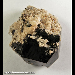 Mineral Specimen: Schorl Tourmaline, Albite, Hyaline Opal from Erongo Mountain, Erongo Region, Namibia