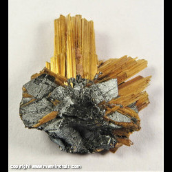 Minerals Specimen: Rutile epitaxial growth on Hematite from Novo Horizonte, Bahiai, Brazil Minerals Specimen: Rutile epitaxial growth on Hematite from Novo Horizonte, Bahiai, Brazil