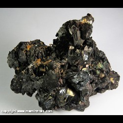 Mineral Specimen: Iridescent Hematite Crystals with Quartz Crystals from Elba Island, Livorno Province, Tuscany, Italy