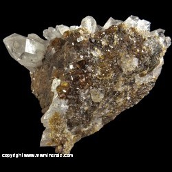 Mineral Specimen: Andradite Garnet, Quartz from Mina El Mochito, Mochito, Honduras