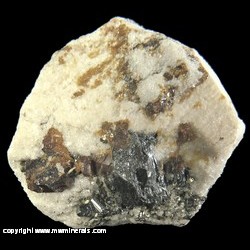 Mineral Specimen: Sartorite variety: Scleroclase, Sphalerite, Pyrite, Quartz from Legenbach Quarry, Binn Valley, Valais, Switzerland Mineral Specimen: Sartorite variety: Scleroclase, Sphalerite, Pyrite, Quartz from Legenbach Quarry, Binn Valley, Valais, Switzerland