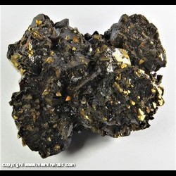 Minerals Specimen: Chalcopyrite Epitaxial Growth on Sphalerite, Rubyjack Sphalerite, Druze Quartz from Blue Goose #2 Mine, Tri State District, Miami, Ottawa Co., Missouri Minerals Specimen: Chalcopyrite Epitaxial Growth on Sphalerite, Rubyjack Sphalerite, Druze Quartz from Blue Goose #2 Mine, Tri State District, Miami, Ottawa Co., Missouri