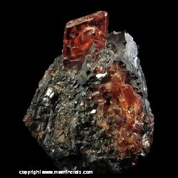 Mineral Specimen: Rhodonite on Galena from North Mine, Broken Hill, Broken Hill dist., Yancowinna Co., New South Wales, Australia Mineral Specimen: Rhodonite on Galena from North Mine, Broken Hill, Broken Hill dist., Yancowinna Co., New South Wales, Australia