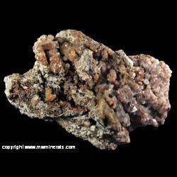 Mineral Specimen: Calcite with Included Hematite and Barite Crystals on Massive Barite from Frizington, Arlecdon & Frizington, Copeland, Cumbria, England Mineral Specimen: Calcite with Included Hematite and Barite Crystals on Massive Barite from Frizington, Arlecdon & Frizington, Copeland, Cumbria, England