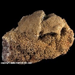 Mineral Specimen: Calcite with minor Dolomite and Chalcopyrite on Massive Hematite from Pea Ridge Mine, Sullivan, Washington Co., Missouri Mineral Specimen: Calcite with minor Dolomite and Chalcopyrite on Massive Hematite from Pea Ridge Mine, Sullivan, Washington Co., Missouri