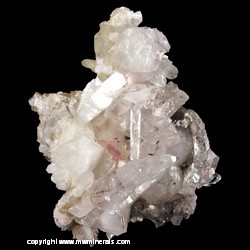 Mineral Specimen: Pink Topaz on Quartz with Included Hematite and Magnesite from Brumado, Bahia, Brazil Mineral Specimen: Pink Topaz on Quartz with Included Hematite and Magnesite from Brumado, Bahia, Brazil