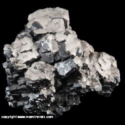 Mineral Specimen: Druze Quartz on Galena, Chalcopyrite from Naica, Municipio de Saucillo, Chihuahua, Mexico