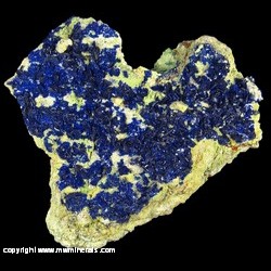 Mineral Specimen: Azurite, minor Malachite from Aouli, Midelt, Meknes-Tafilalet region, Morocco Mineral Specimen: Azurite, minor Malachite from Aouli, Midelt, Meknes-Tafilalet region, Morocco