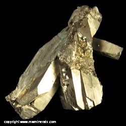 Mineral Specimen: Pyrite Bars from Butterstick Pocket, 1250 foot level, Buick Mine, Iron Co., Missouri