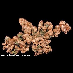 Mineral Specimen: Copper Crystals with Epidote from Caledonia Mine, Ontonagon Co., Michigan Mineral Specimen: Copper Crystals with Epidote from Caledonia Mine, Ontonagon Co., Michigan