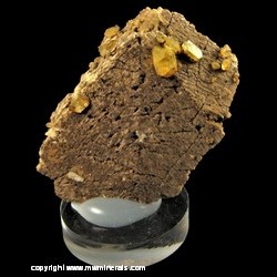 Mineral Specimen: Double Terminated Yellow Topaz on Oorthoclase from Klein Spitzkoppe, Spitzkopje Area, Karibib Constituency, Erongo Region, Namibia