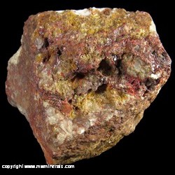 Mineral Specimen: Cinnabar in Calcite from King Mine, Fresno Co., California