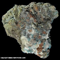 Mineral Specimen: Gerhardtite, Calcite from Nebraska Mine, Greenland, Ontonagon County, Michigan, USA