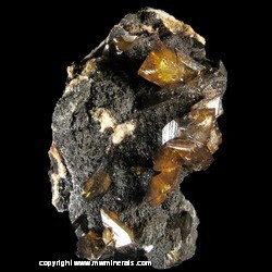 Mineral Specimen: Wulfenite on Tennanitite from Tsumeb, Namibia