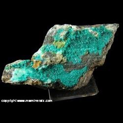 Minerals Specimen: Dioptase, Plancheite from Bonanza Mine (Harquahala Mine), Martin Peak, Salome, La Paz County, Arizona
