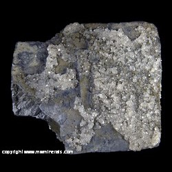 Minerals Specimen: Quartz and Micro Pyrite on Galena from Buick Mine, Iron Co., Missouri