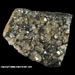 Minerals Specimen: Cerussite, Barite, Galena, Manganese Oxides from Mibladen, Morocco