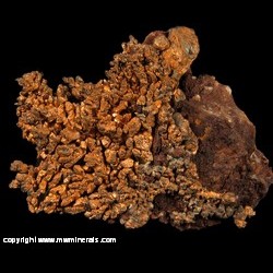 Mineral Specimen: Copper Crystals on Red Basalt from Keweenaw Co., Michigan
