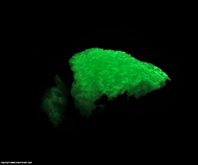 Fluorescent Mineral Specimen: Fluorescent Adamite from Mina Ojuela, Mapimi, Durango, Mexico
