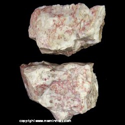 Minerals Specimen: Myrickite - Cinnabar Included in Opal - 2 pieces from Beaty, Bare Mountain, Nye Co., Nevada