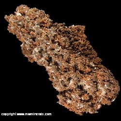 Mineral Specimen: Selenite on Sponge Copper from 3400 G level, Copper Queen Mine, Bisbee, Cochise County, Arizona