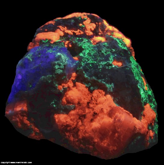 Fluorescent Mineral Specimen: Calcite, Fluorite, Willemite from Red Cloud Mine, La Paz Co., Arizona Fluorescent Mineral Specimen: Calcite, Fluorite, Willemite from Red Cloud Mine, La Paz Co., Arizona