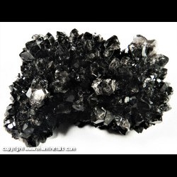 Minerals Specimen: Black  Quartz with Included Pyrobitumen (aka Anthraxolite) from Ace of Diamonds Mine, Middleville, Town of Newport, Herkimer Co., New York