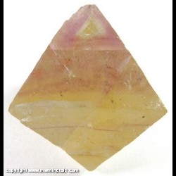 Mineral Specimen: Yellow and Violet Fluorite Octahedron from Cave-In-Rock, Hardin Co., Illinois