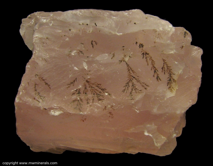 Mineral Specimen: Rose Quartz with Dendrites from Unknown Location