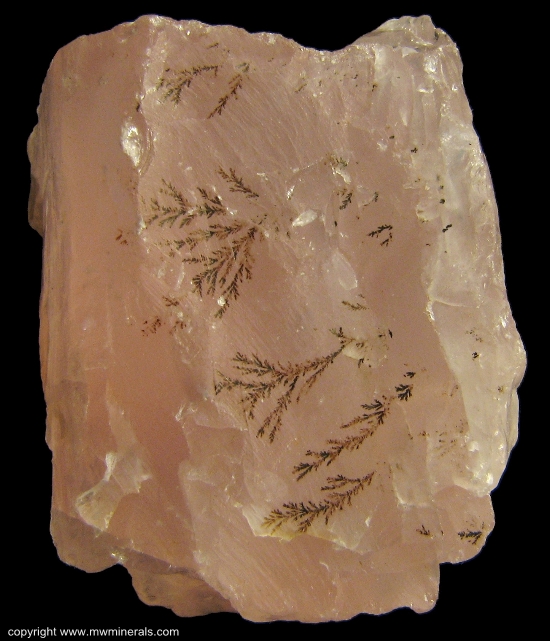 Mineral Specimen: Rose Quartz with Dendrites from Unknown Location