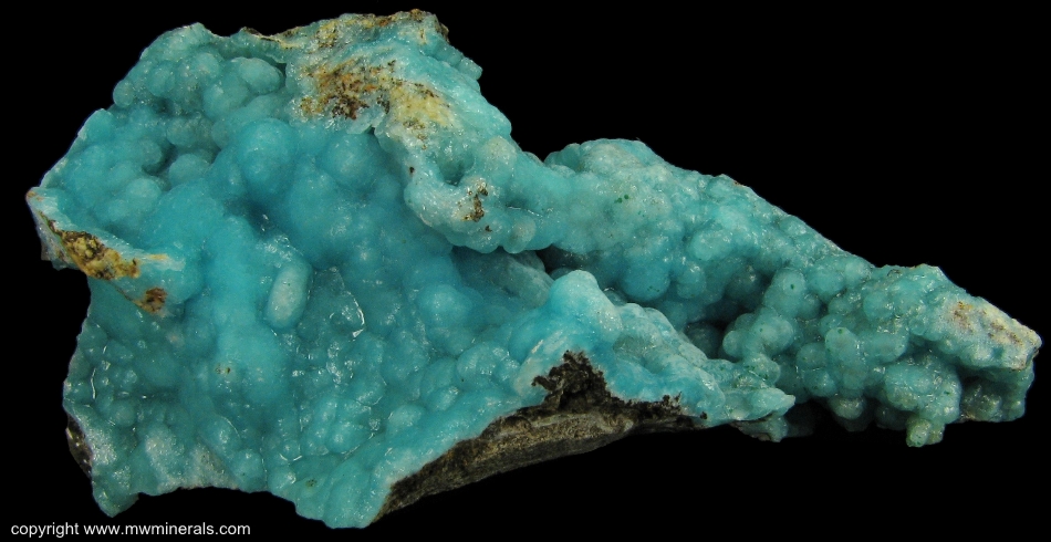 Mineral Specimen: Blue Hemimorphite with probable Kipushite from Laochang Tin Mine, Gejiu Co., Honghe Autonomous Prefecture, Yunnan Province, China