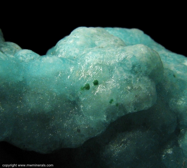 Mineral Specimen: Blue Hemimorphite with probable Kipushite from Laochang Tin Mine, Gejiu Co., Honghe Autonomous Prefecture, Yunnan Province, China