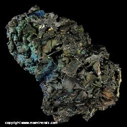 Mineral Specimen: Iridescent  Turgite (Goethite/Hematite) over Kyanite from Graves Mountain, Lincoln Co., Georgia
