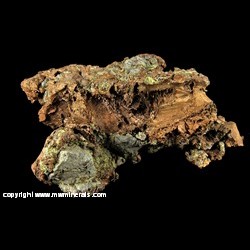 Mineral Specimen: Copper with Cast after Calcite with Epidote from Keweenaw Peninsula, Michigan