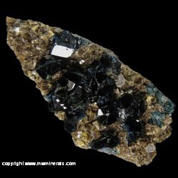 Mineral Specimen: Lazulite, Siderite, Quartz from Rapid Creek, Dawson Mining District, Yukon, Canada